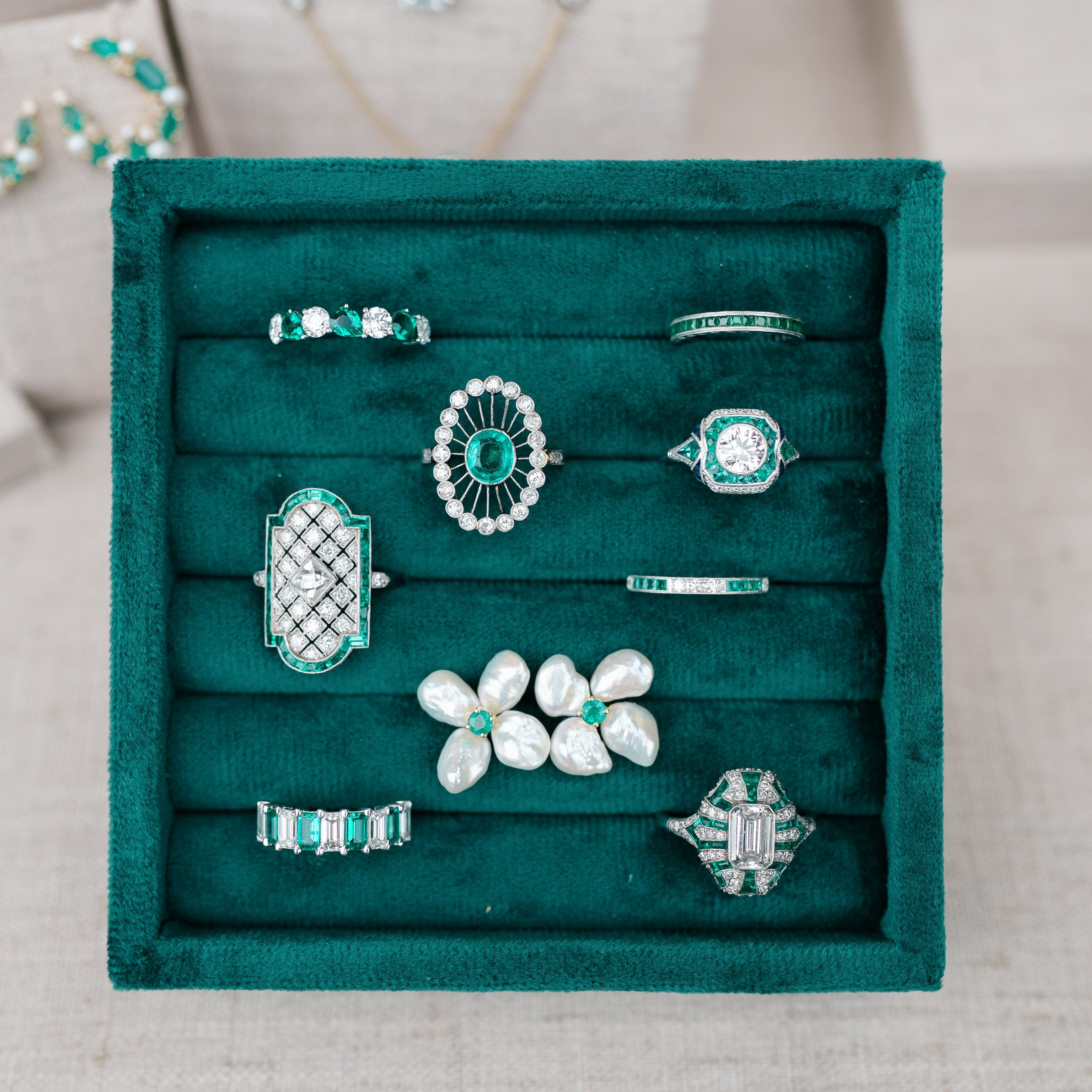 Columbian emerald and diamond ring