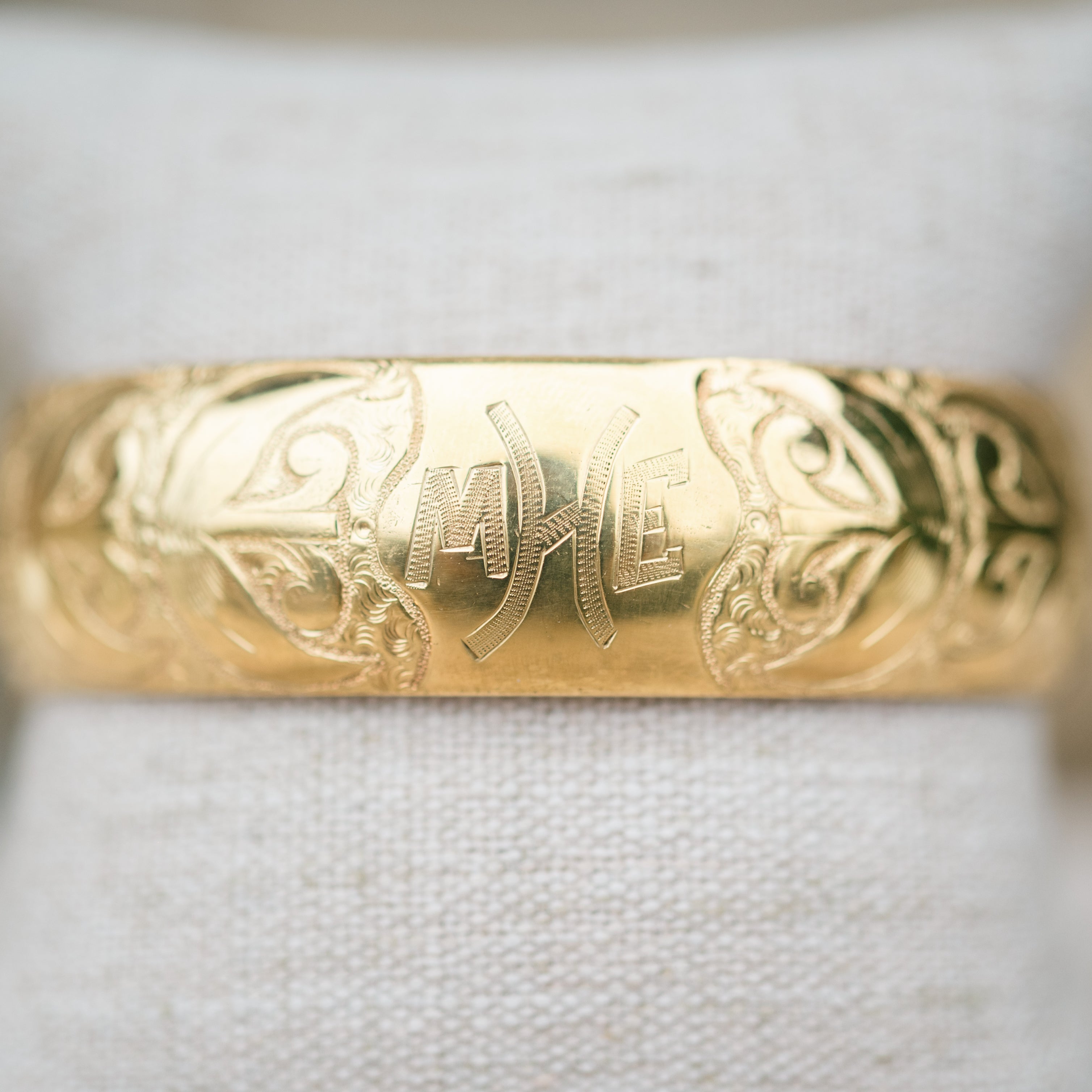 Victorian gold filled engraved bangle