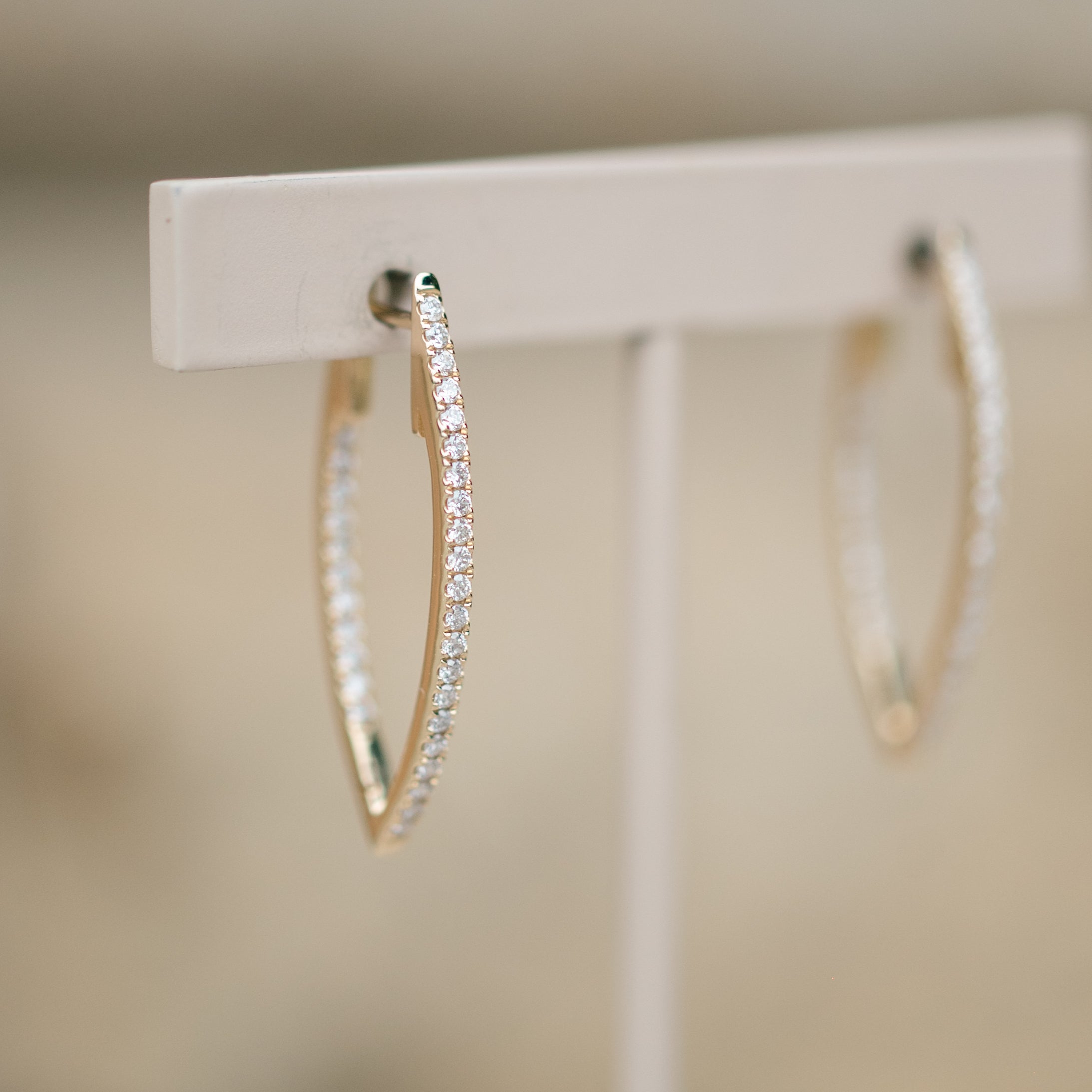 Inside -out diamond hoops
