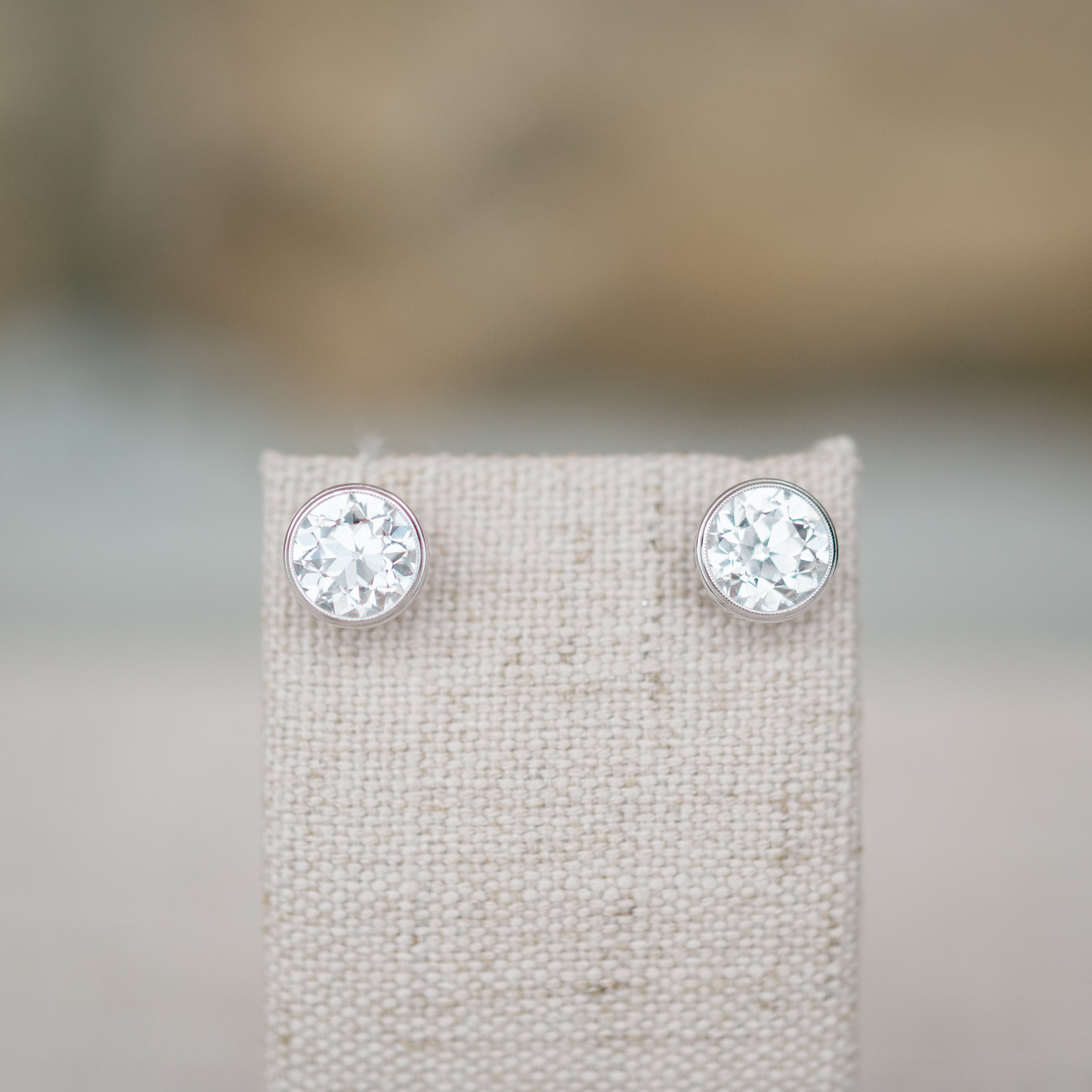 Old European Bezel Earrings