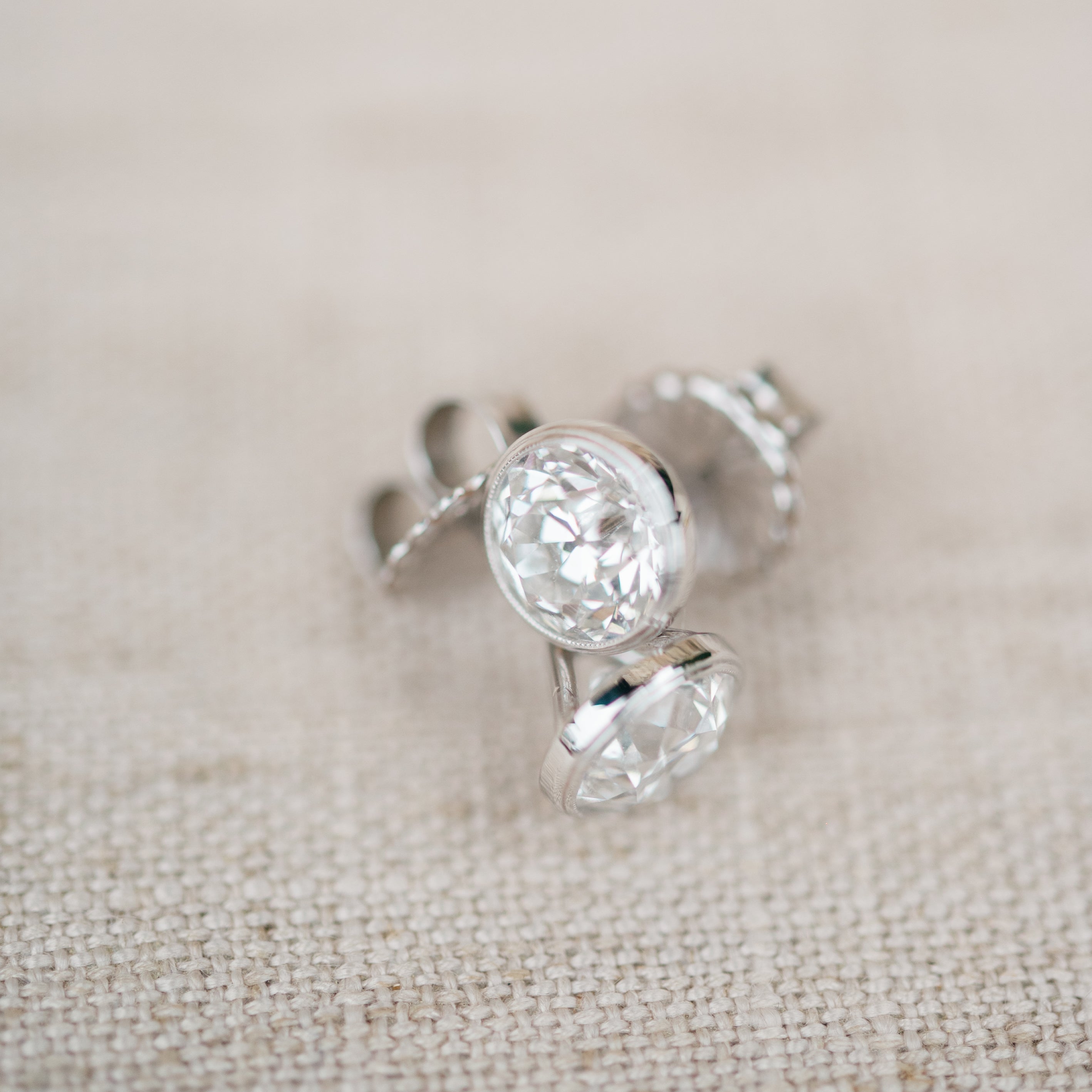 Old European Bezel Earrings