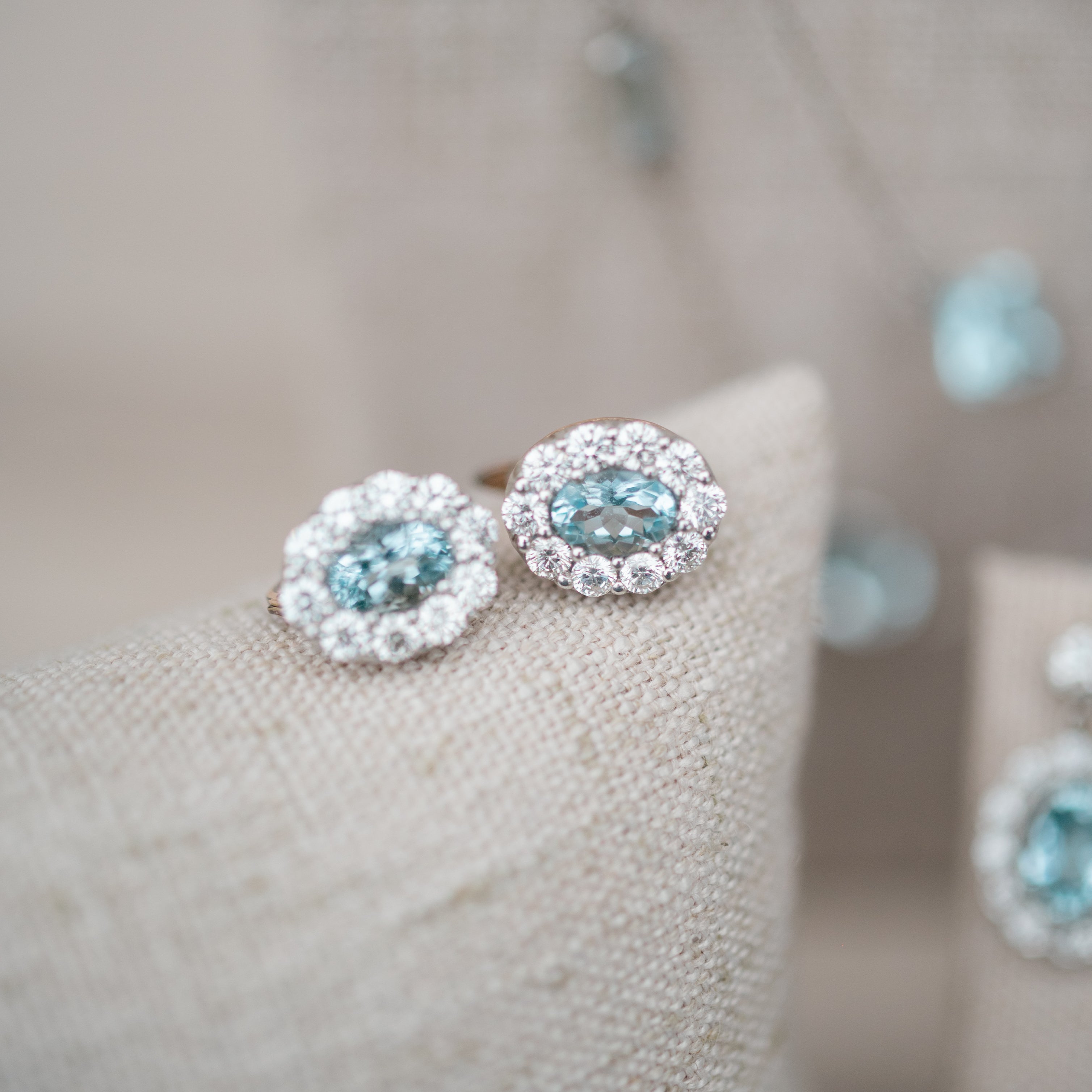Victorian aquamarine and diamond earrings