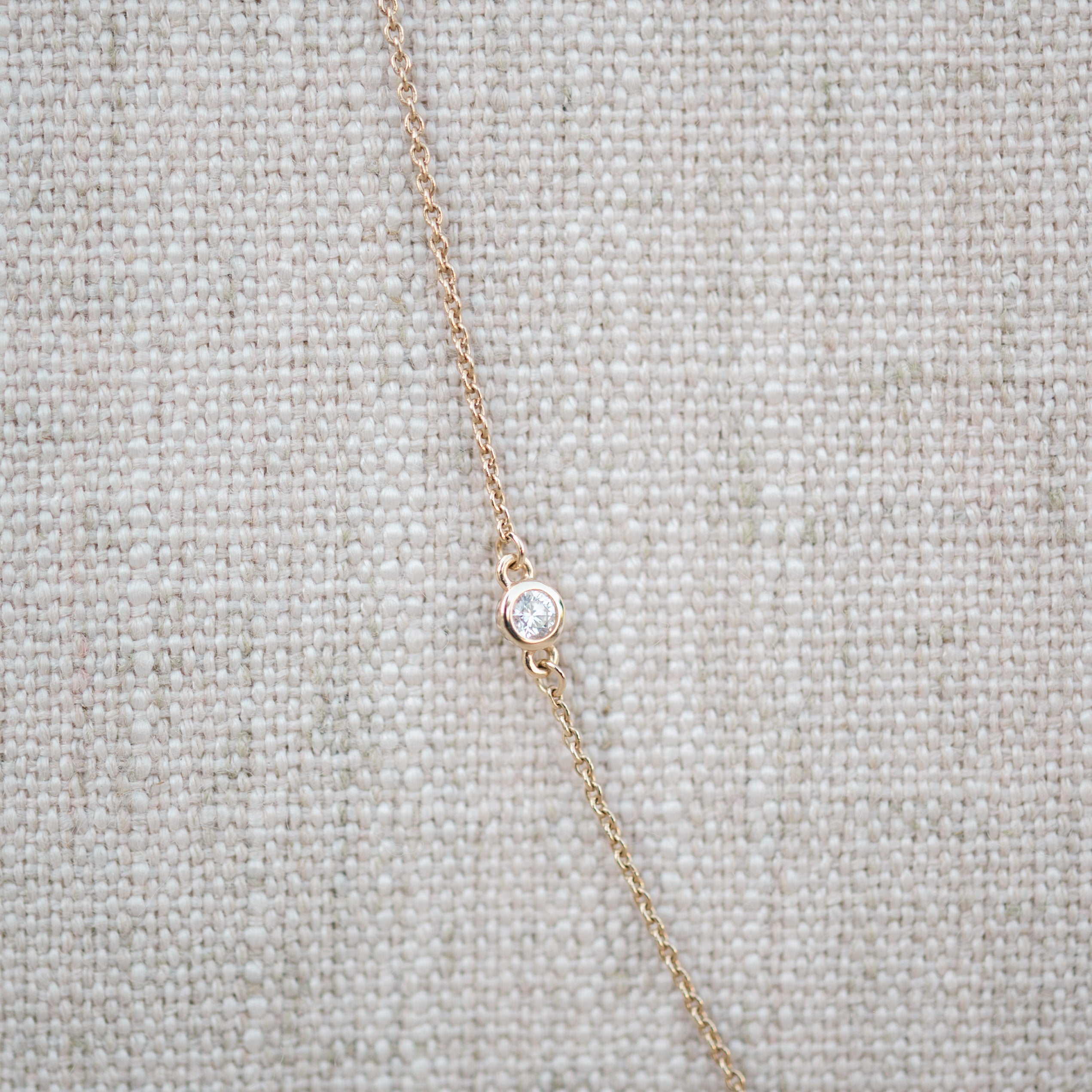 Lab grown diamond station necklace