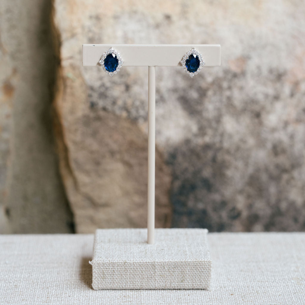 Sapphire and Diamond Earrings