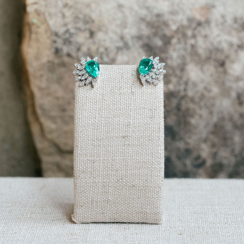 Emerald and Diamond Cascade Earrings