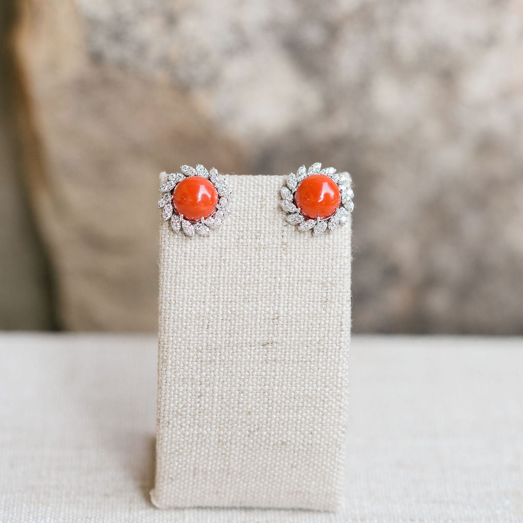 Coral Laurel Earrings