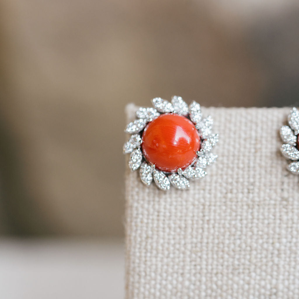 Coral Laurel Earrings