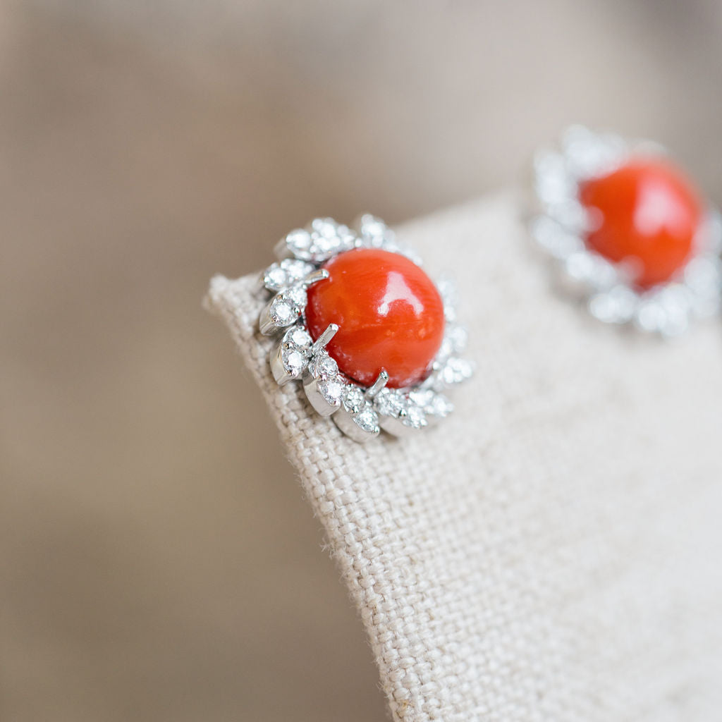 Coral Laurel Earrings