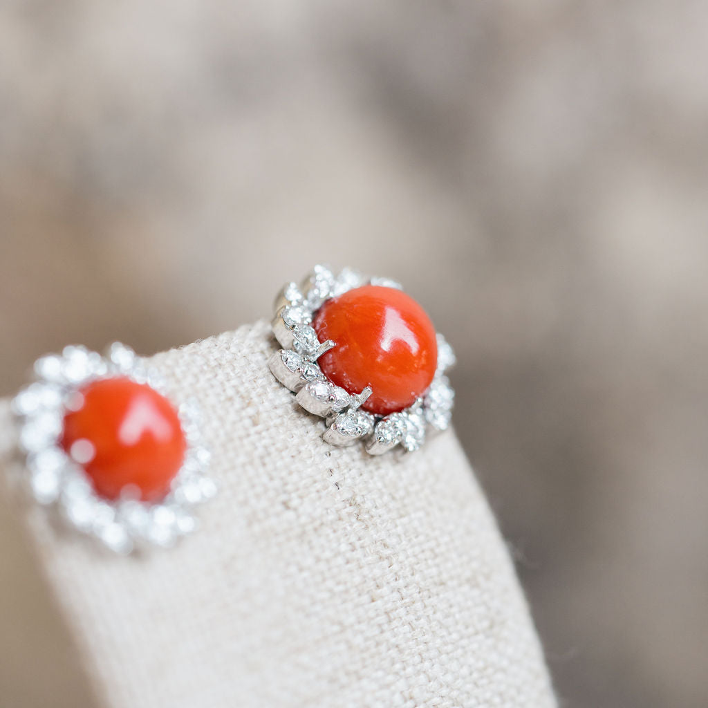Coral Laurel Earrings