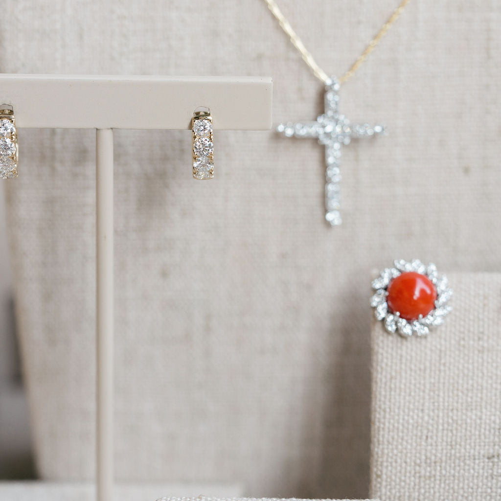 Coral Laurel Earrings