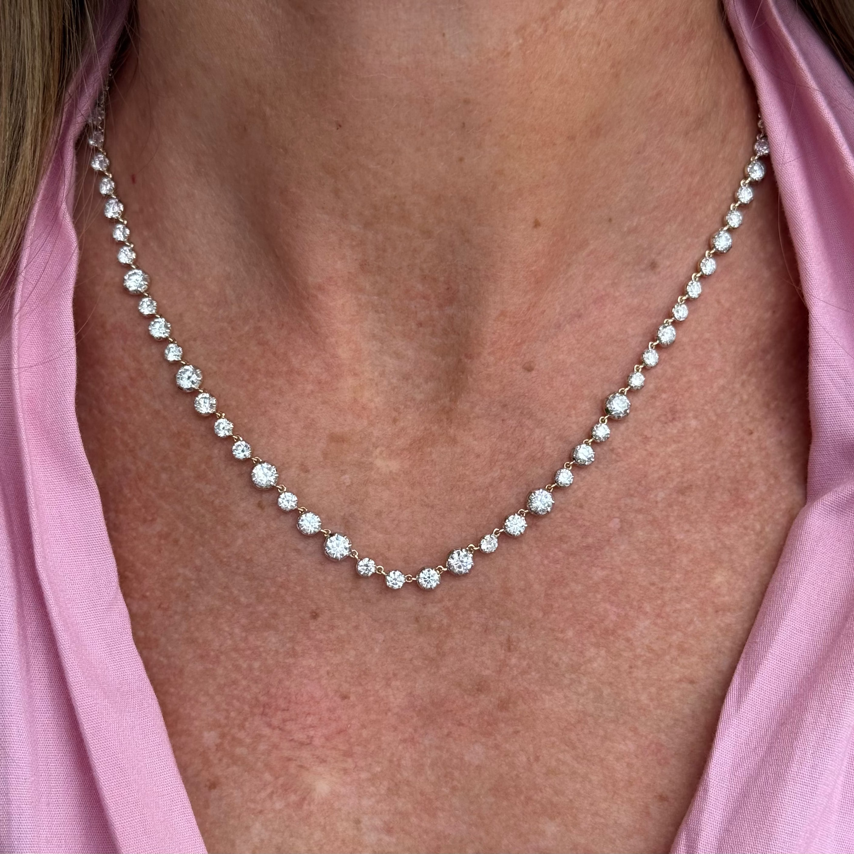 Georgian lab grown diamond tennis necklace