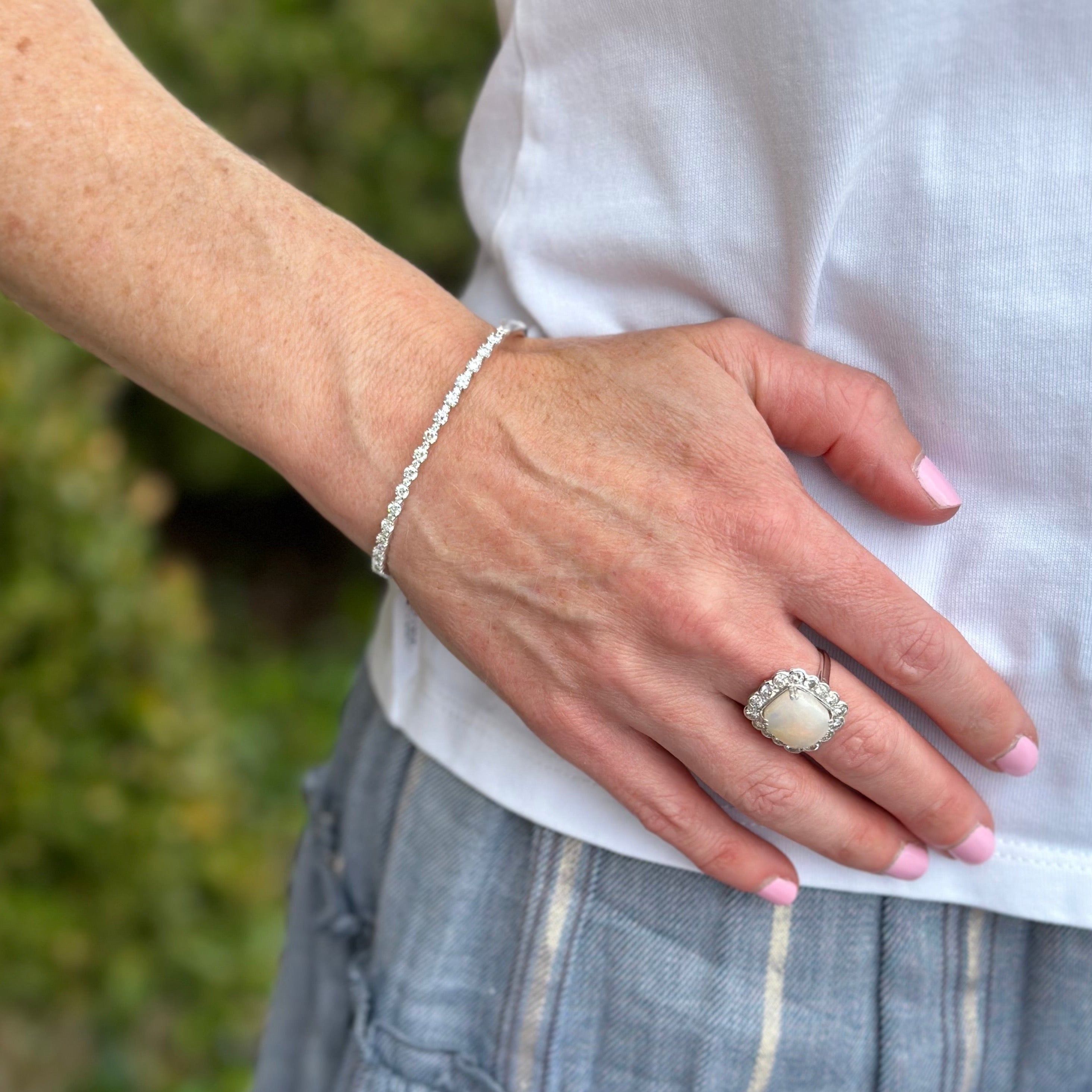 Scalloped Diamond Bangle
