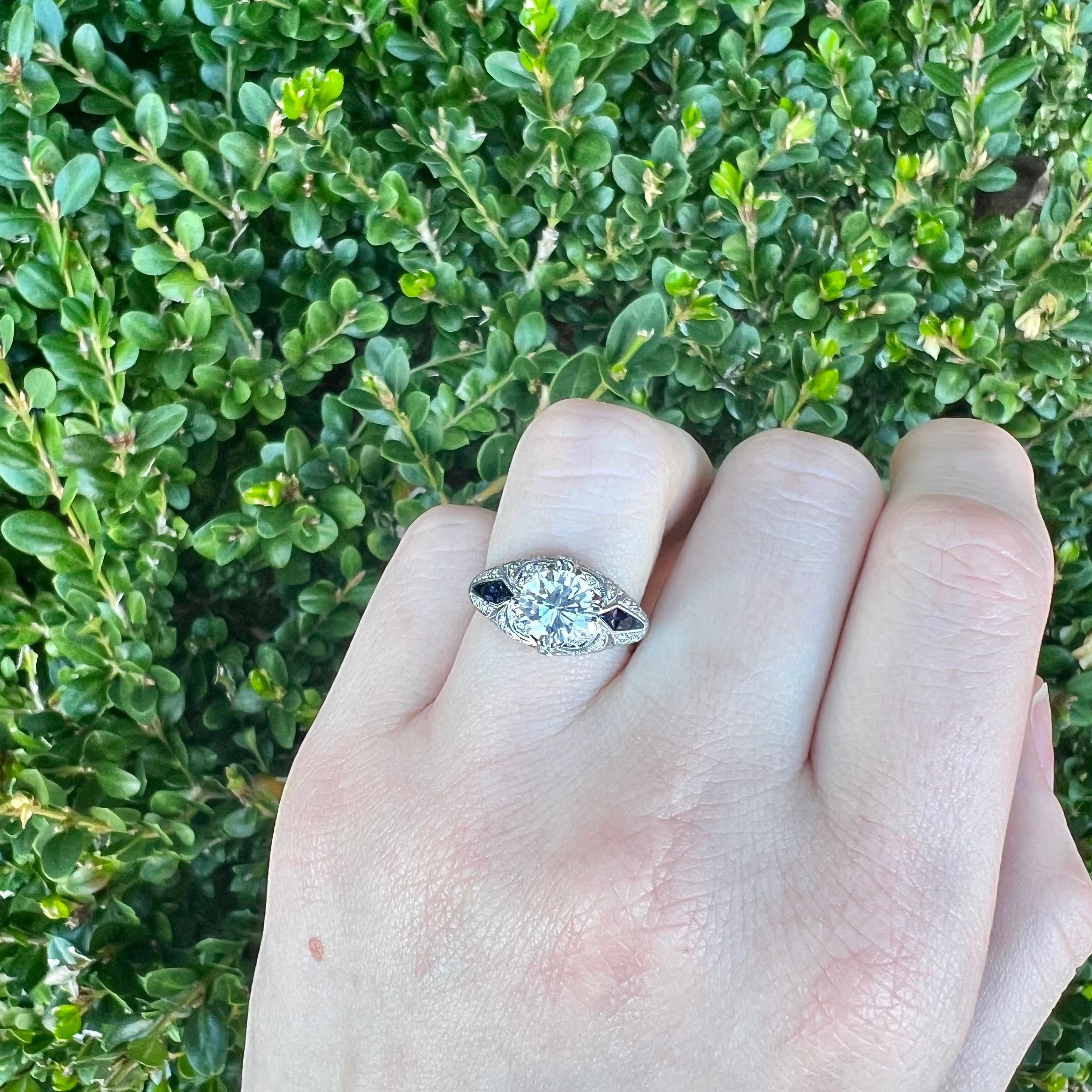 Antique Inspired Diamond and Sapphire Semi Mount