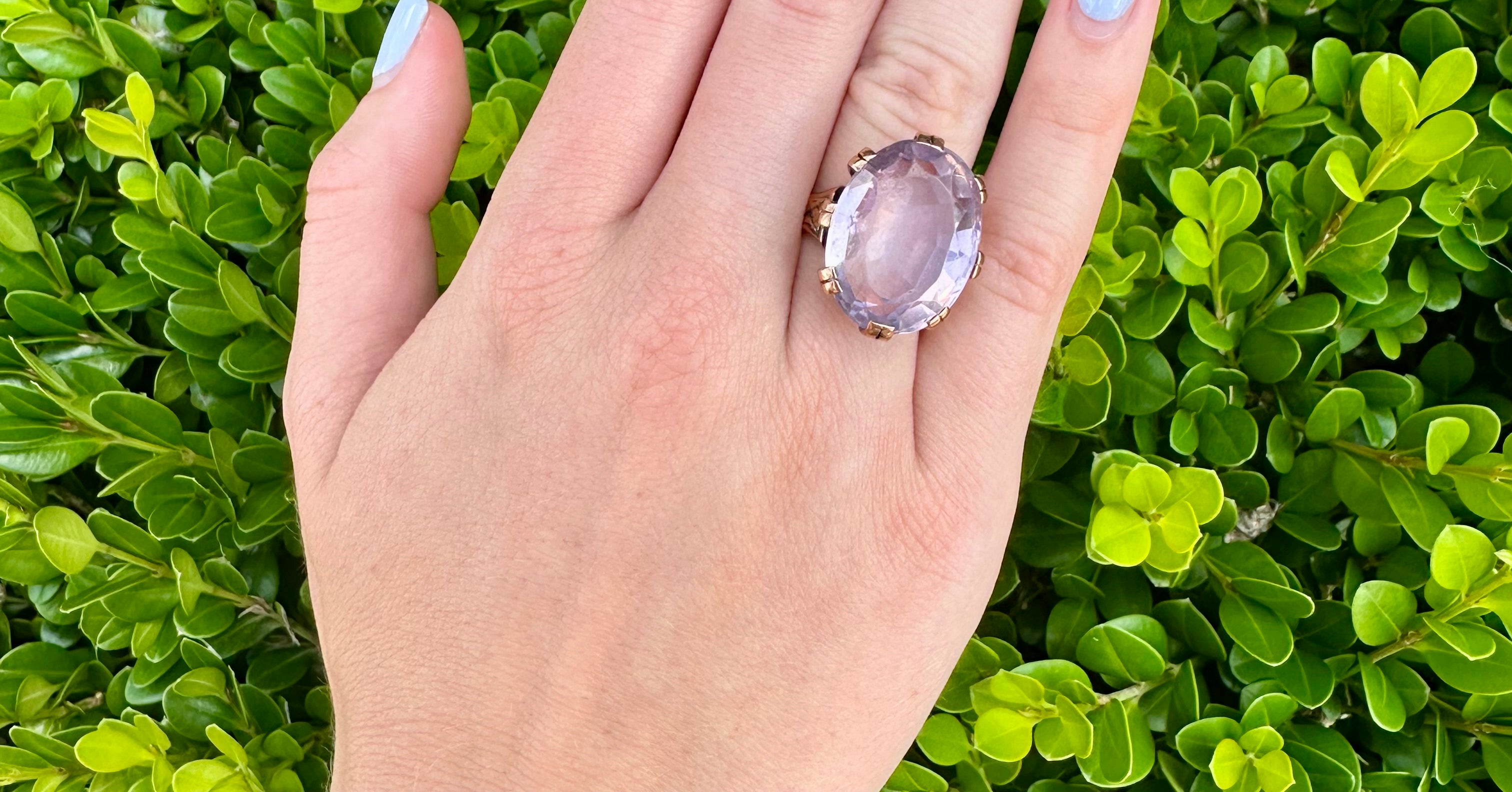 Victorian Rose Gold Amethyst Ring