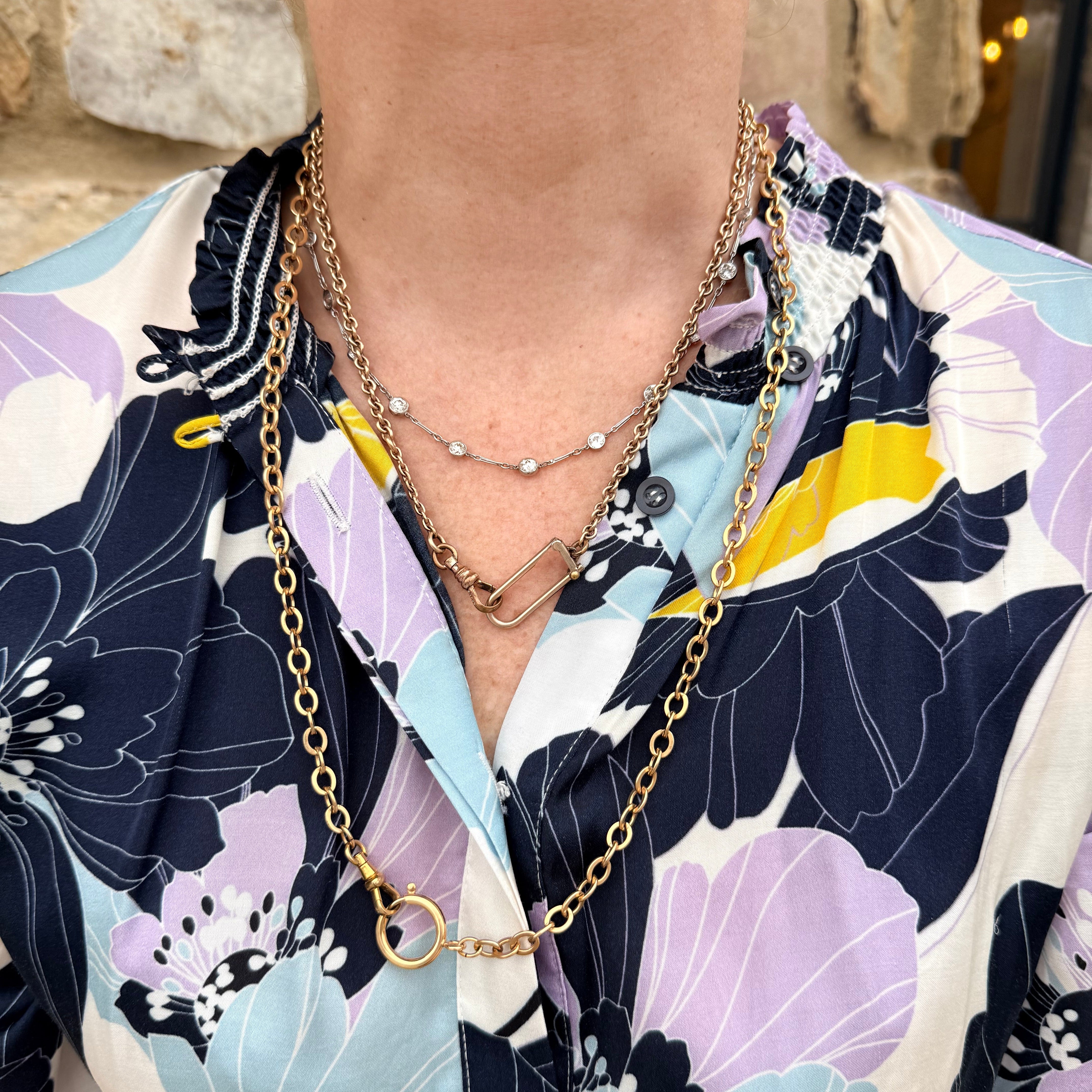 Oval clasp gold filled chain