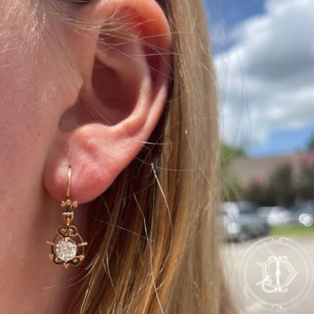Victorian Diamond Dangle Earrings