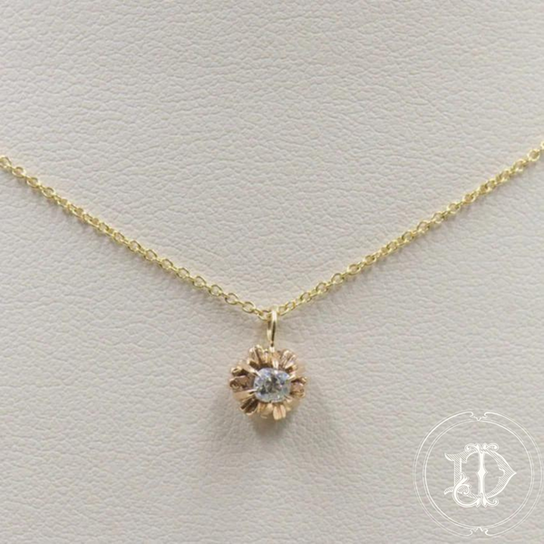 Vintage Diamond Solitare Necklace