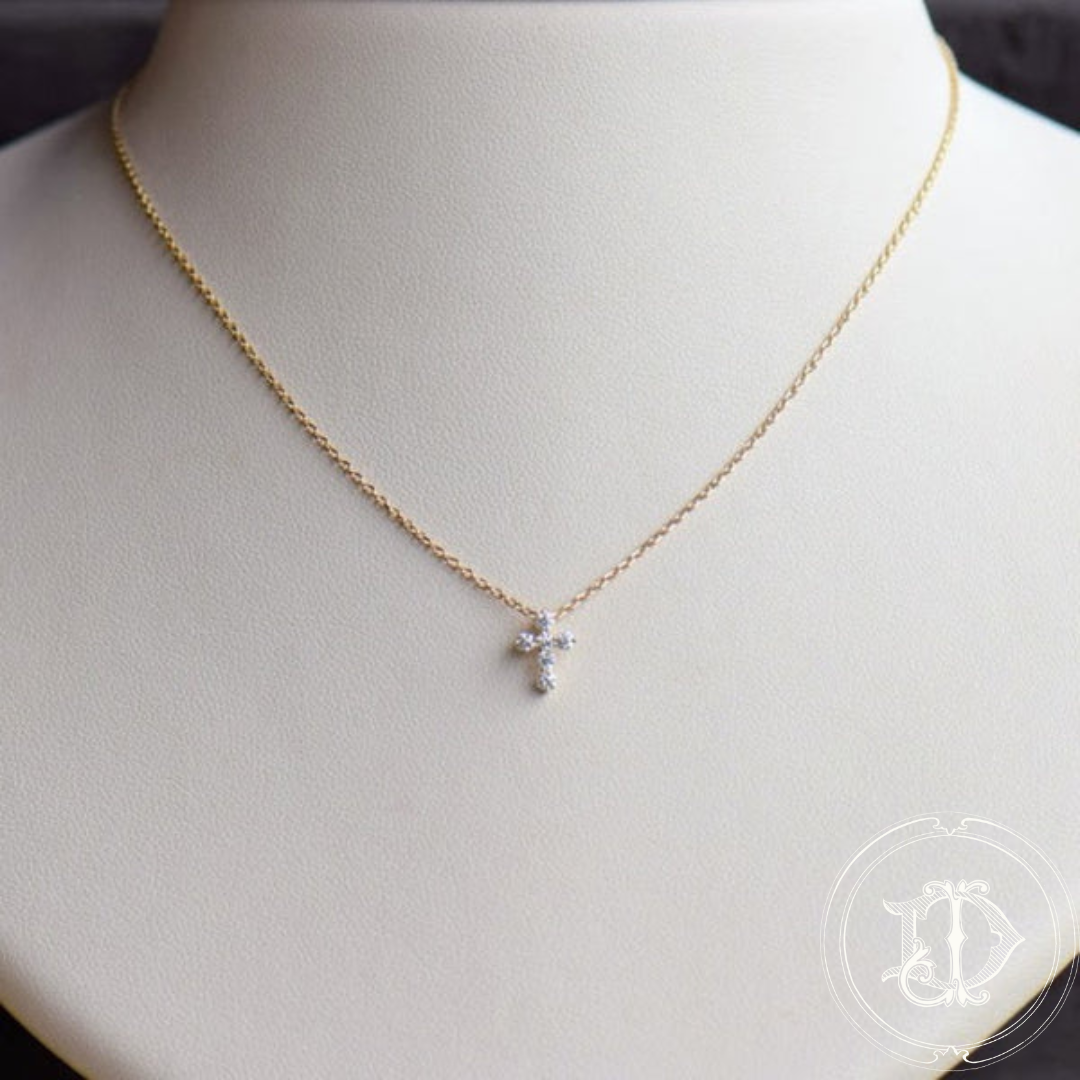 Yellow Gold Diamond Cross