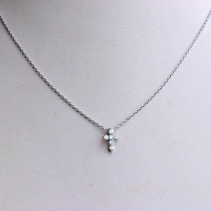 White Gold Diamond Cross
