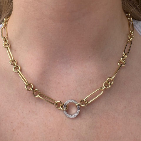 figaro necklace with diamond connector