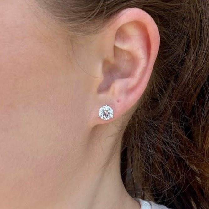 Lab Grown Diamond Earrings, 3 carat total weight