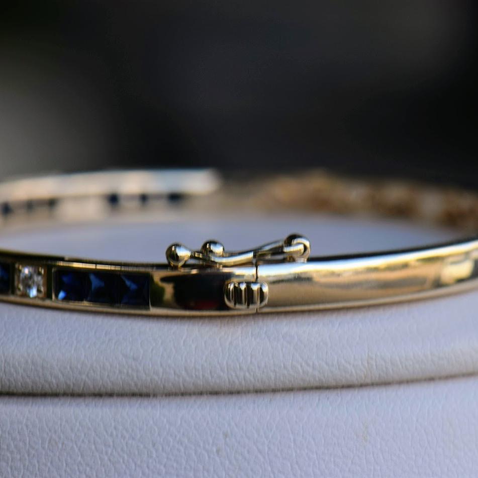 Sapphire and Diamond Bangle