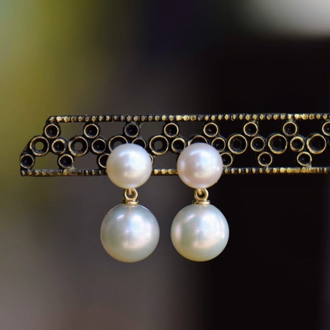 Cultured Akoya Drop Pearl Earrings