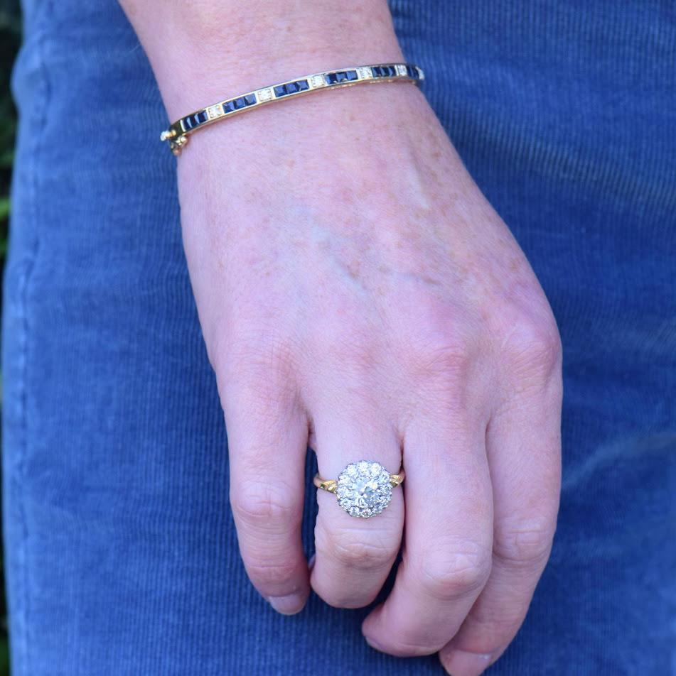 Victorian diamond halo ring