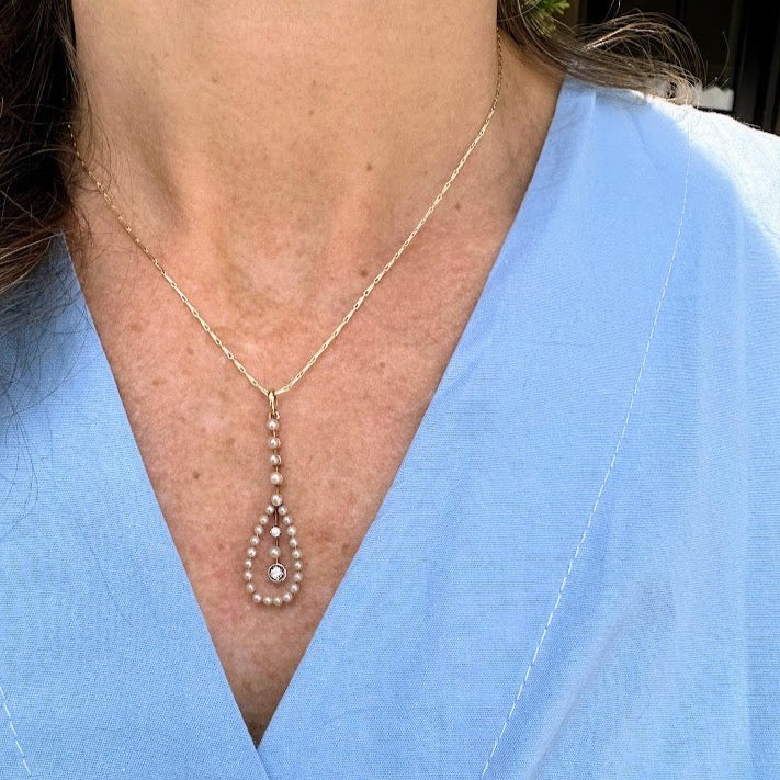 Diamond and Pearl Pendant
