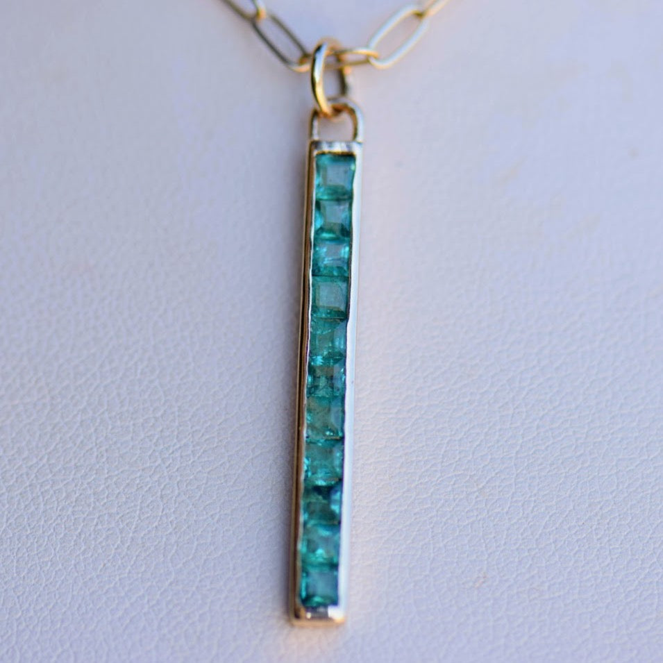 Emerald Bar Pendant