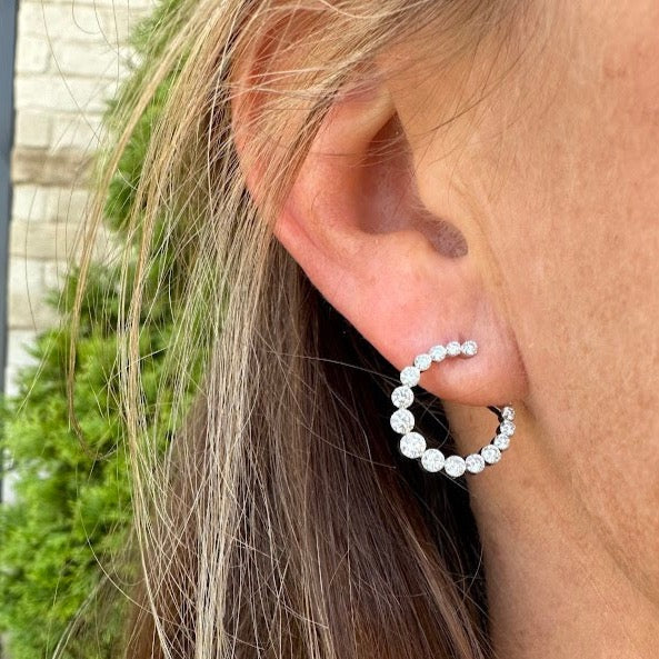 Graduated Diamond Swirl Hoops