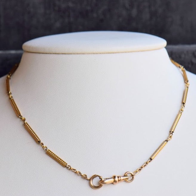 14k Yellow Gold Filled Antique Watch Chain