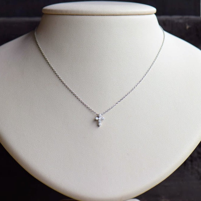 White Gold Diamond Cross
