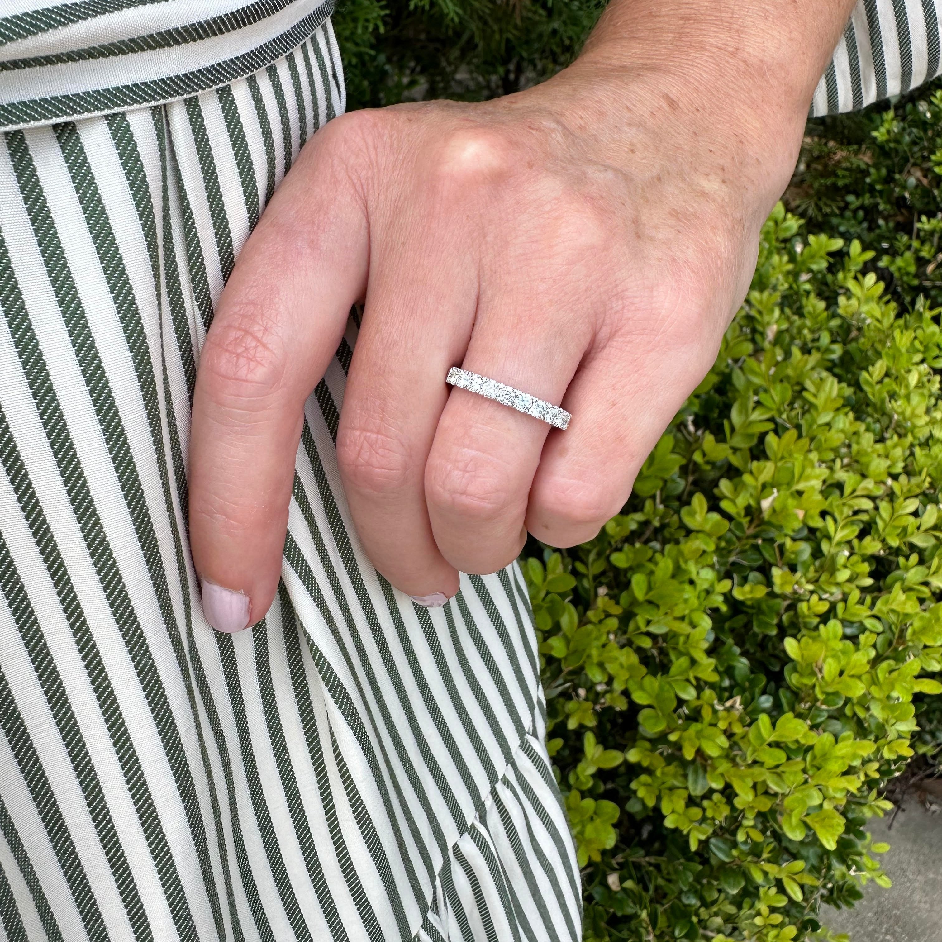 Amelia half eternity band, White Gold