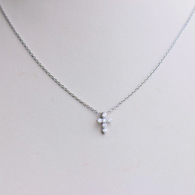 White Gold Diamond Cross