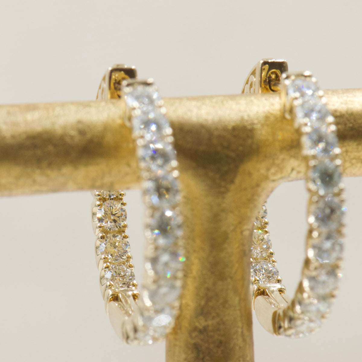 Yellow Gold Diamond Hoops