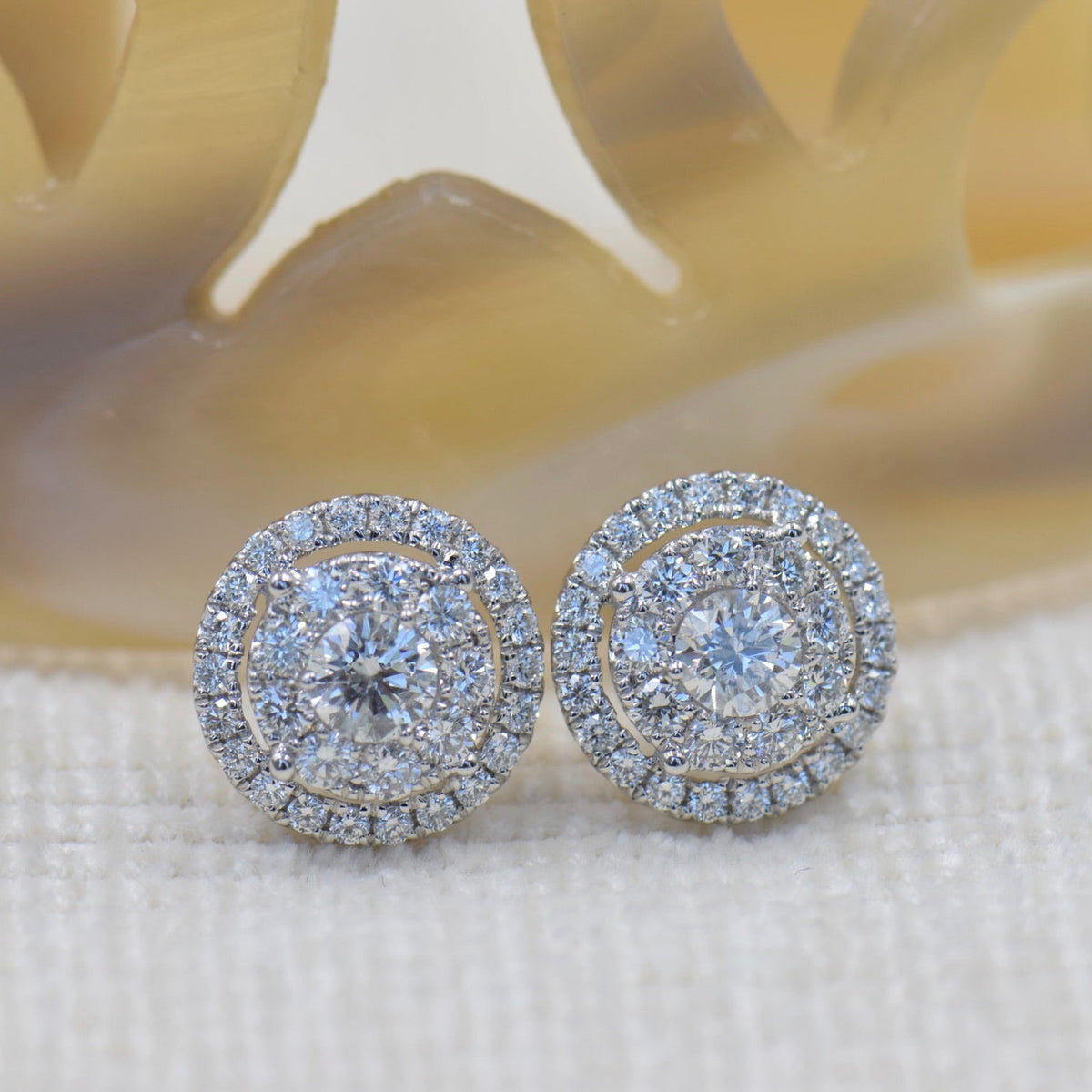 Double halo diamond Studs