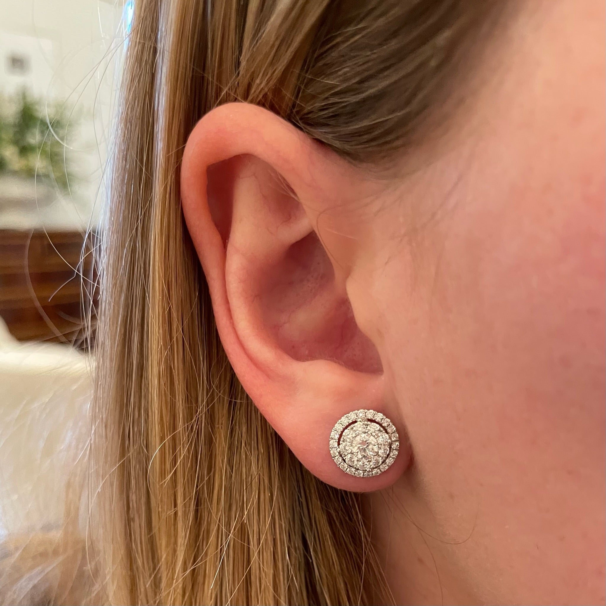Double halo diamond Studs