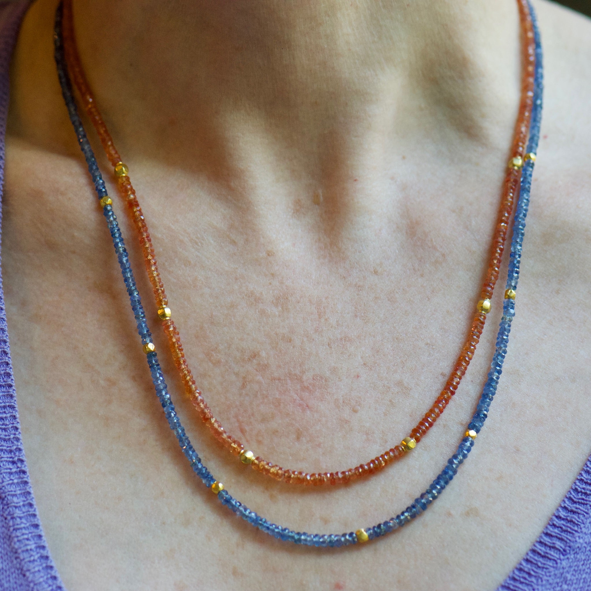 Blue Sapphire Beaded Necklace