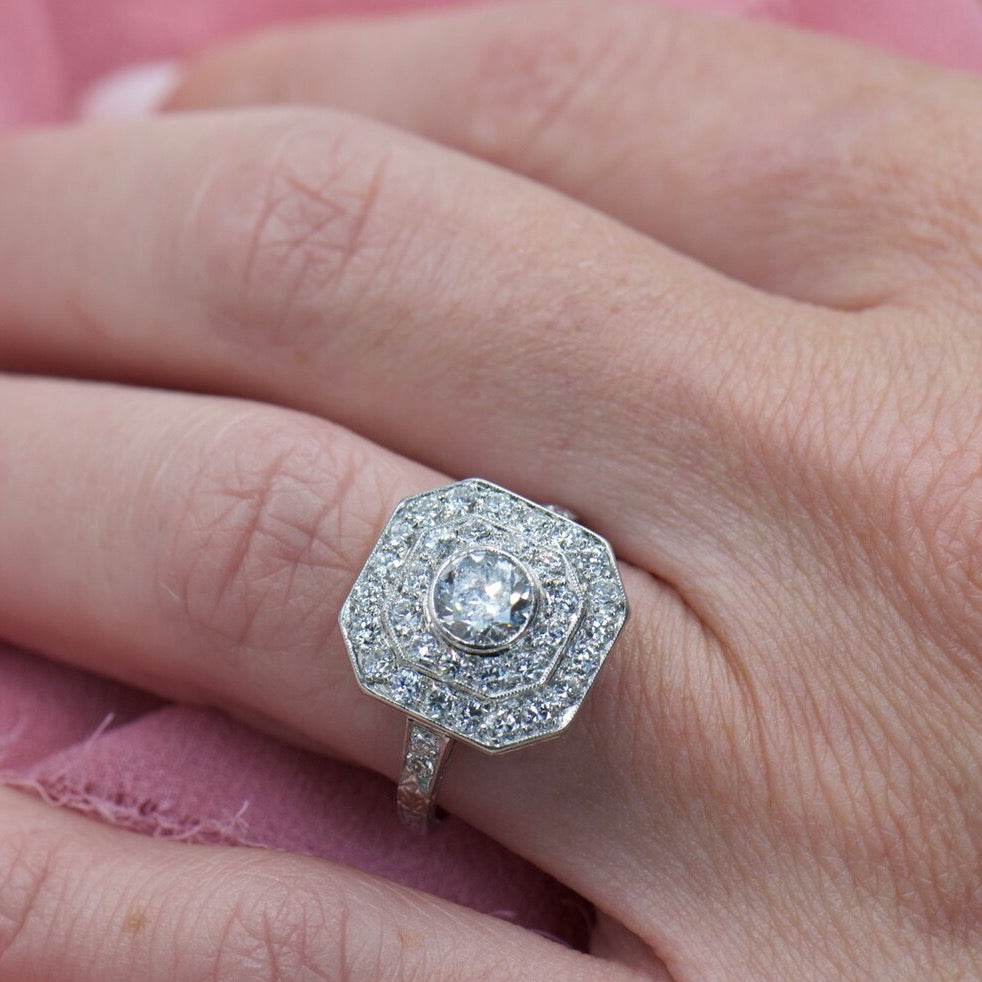 Double Halo Diamond Ring