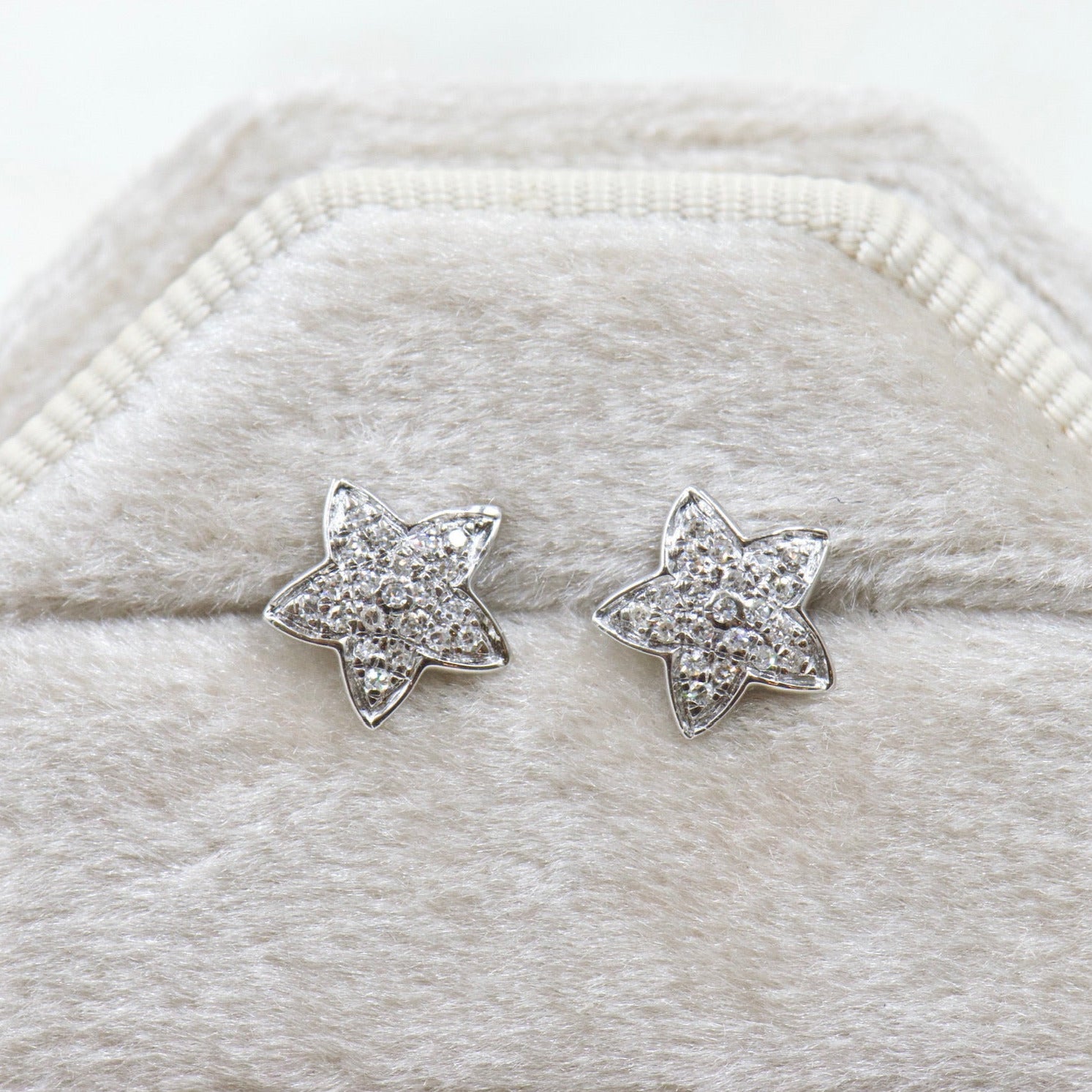 White Gold Diamond Star Studs