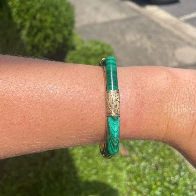 Art Deco Malachite Bangle