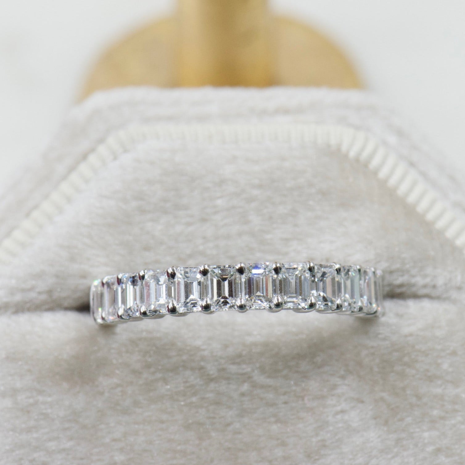 Emerald Cut Half Eternity Band