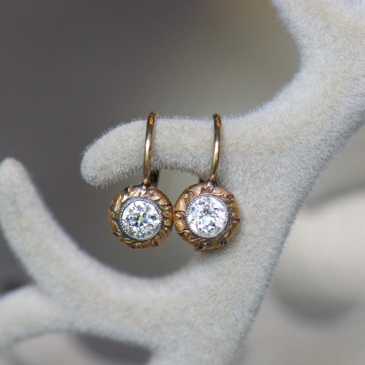 Yellow Gold Diamond Earrings