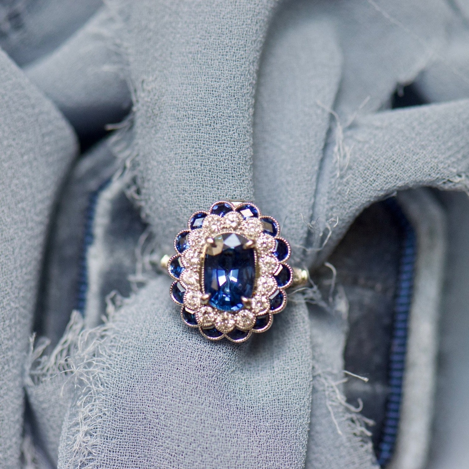 Sapphire and Diamond Ring and Necklace