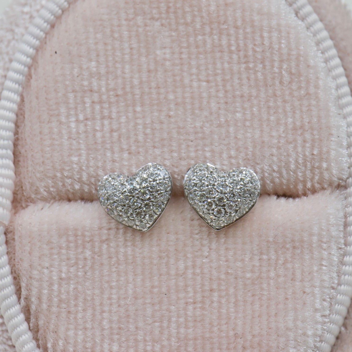 White Gold Diamond Heart Studs