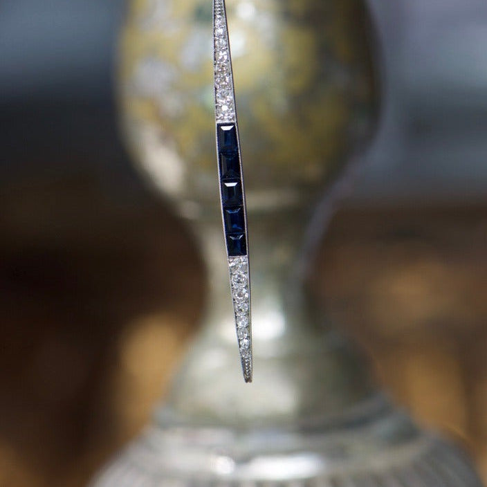Sapphire and Diamond Drop Necklace