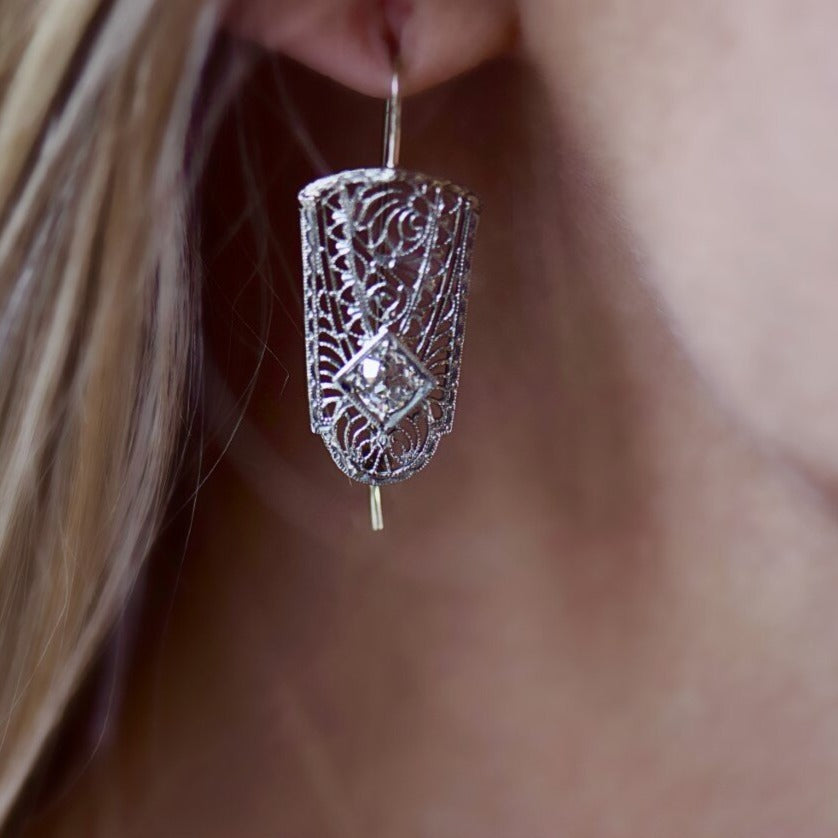 Antique Diamond Drop Earrings