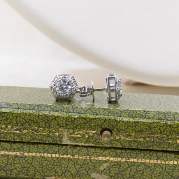Antique Inspired Diamond Earrings
