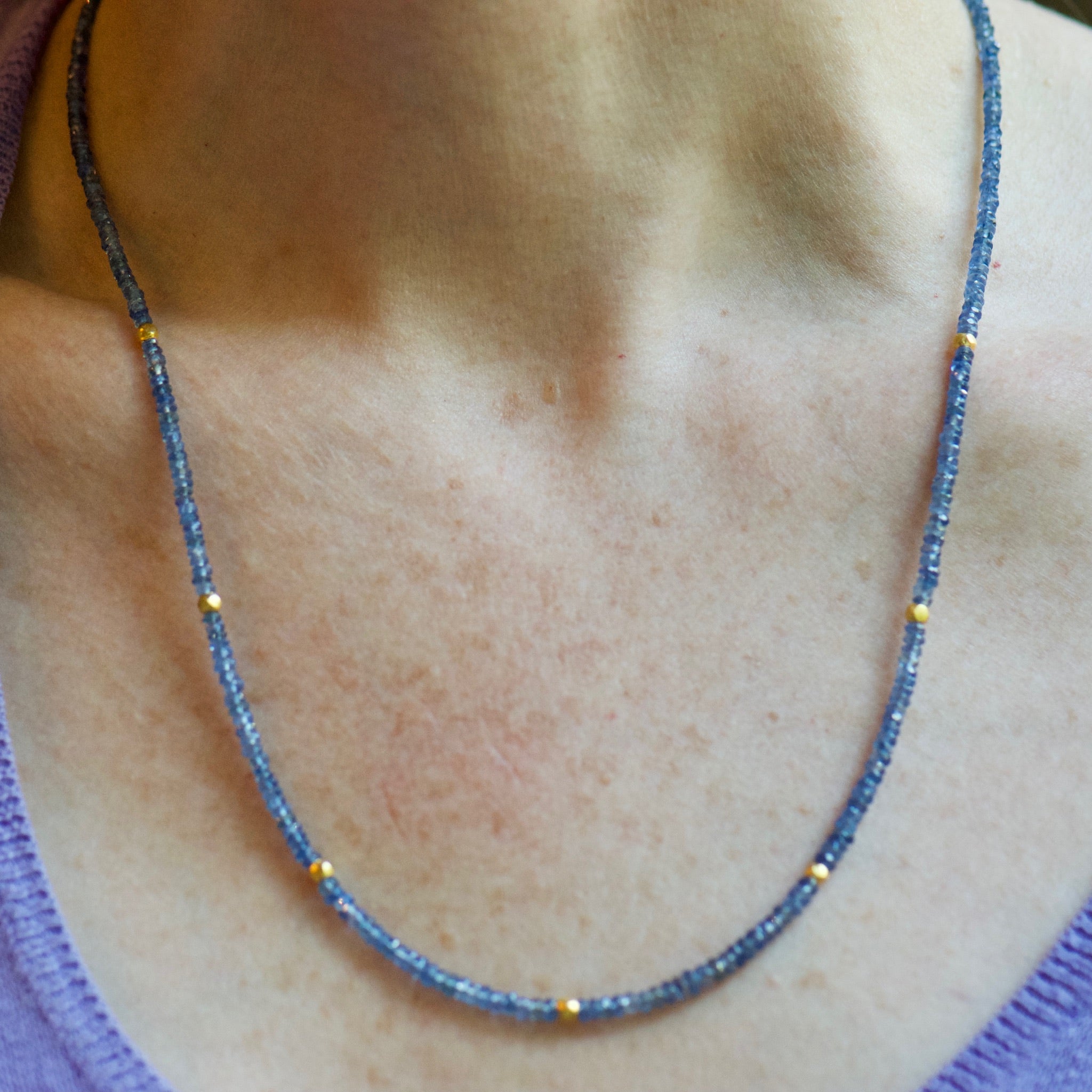 Blue Sapphire Beaded Necklace